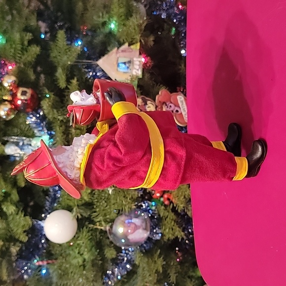 Merry Bright Christmas Santa Fireman with Dalmatian Dog Santa Claus Fire Fighter - Picture 5 of 7